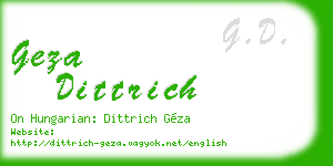 geza dittrich business card